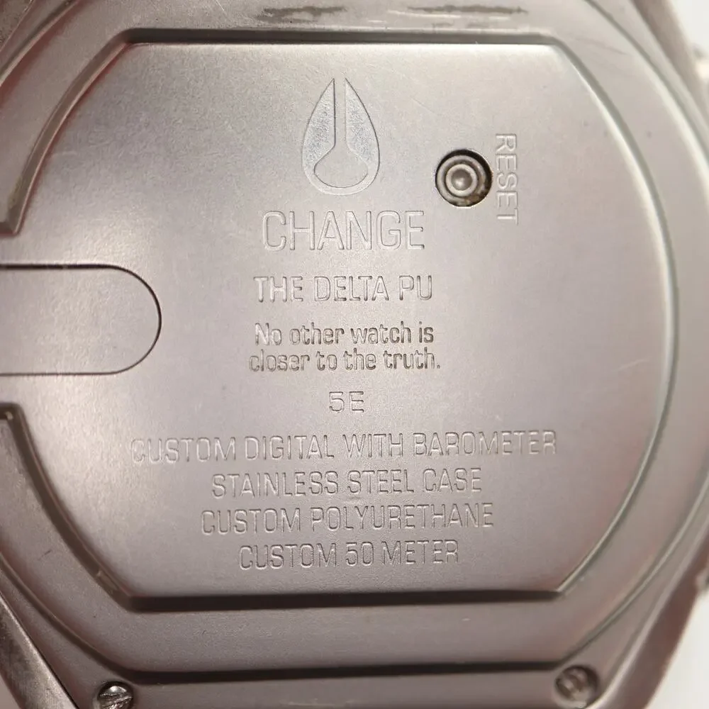 NIXON Change The Delta PU Digital Watch Stainless Steel Black w New Battery